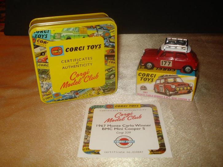 CORGI TOYS 1967 Monte-Carlo B.M.C. Mini-Cooper Reissue + Cer, Hobby en Vrije tijd, Modelauto's | 1:32, Nieuw, Auto, Corgi, Ophalen of Verzenden