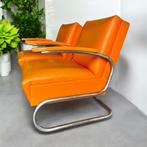 Set van 2 vintage chromen tube fauteuils / eenzitten THONET, Antiek en Kunst, Ophalen of Verzenden