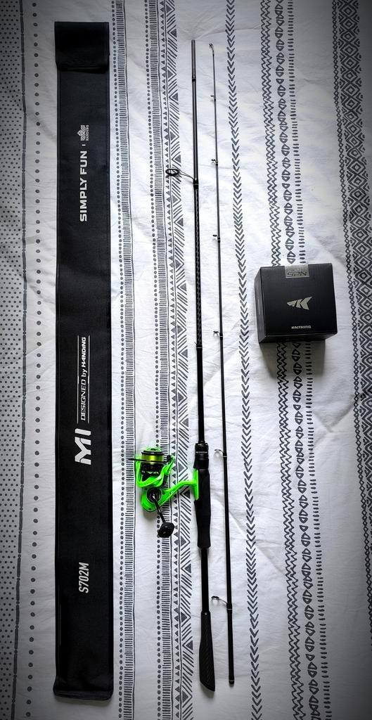 Set M1 210cm + haspel Zephyr + nylon 18/100, Watersport en Boten, Hengelsport | Roofvissen, Ophalen of Verzenden