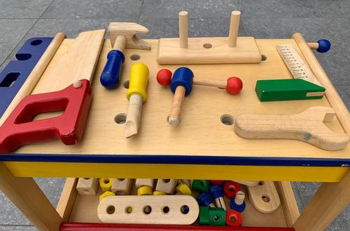 Houten werkbank Pintoy, Kinderen en Baby's, Speelgoed | Houten speelgoed, Gebruikt, Ophalen