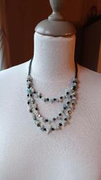 Halsketting met groene stenen en zilveren kralen. 🙋‍♀️, Ophalen of Verzenden, Zo goed als nieuw, Steen of Mineraal, Met edelsteen
