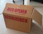 Verhuisdozen te koop 1x gebruikt bij recente verhuis, Doe-het-zelf en Bouw, Kratten en Dozen, Ophalen, 40 tot 60 cm, Opvouwbaar