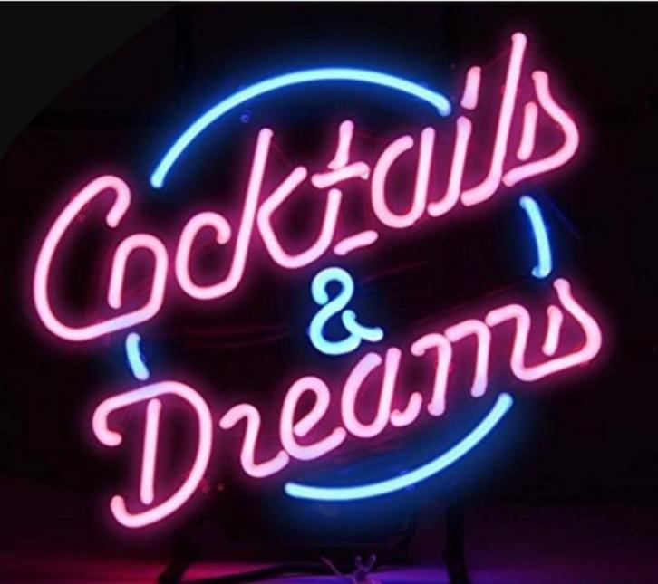 Mooie Cocktails & dreams neon bar cafe kroeg mancave lamp, Verzamelen, Merken en Reclamevoorwerpen, Nieuw, Lichtbak of (neon) lamp