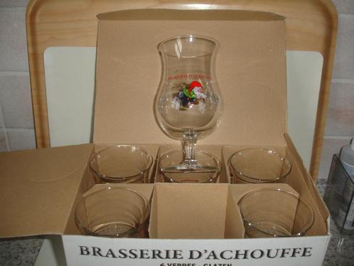 Bierglazen L' Achouffe, brasserie D' Achouffe, 33cl. 6 glaze, Verzamelen, Biermerken, Nieuw, Glas of Glazen, Duvel, Ophalen of Verzenden