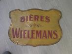 Authentiek origineel reclamebord Bières Wielemans, Verzamelen, Ophalen, Reclamebord