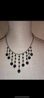Afhangende fantasie ketting zwart metaal, Handtassen en Accessoires, Kettingen, Overige materialen, Verstelbaar, Zwart, Nieuw