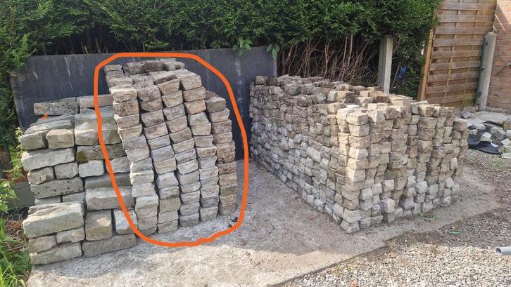 Kandla Grey platines 14 x 14 X 7 à 8 cm - 10 m³, Tuin en Terras, Tegels en Klinkers, Zo goed als nieuw, Overige typen, Natuursteen