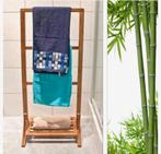 Handdoekrek Relaxdays staand, bamboe handdoekhouder, Huis en Inrichting, Badkamer | Badkamermeubels, Minder dan 25 cm, Minder dan 100 cm
