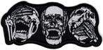 Skull See Hear Speak no evil stoffen opstrijk patch embleem, Motos, Accessoires | Autocollants
