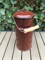 Prachtige BRUINE vintage emaille melkkan, Antiek en Kunst, Ophalen of Verzenden