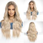 Mono top swiss lace pruik lang blond haar zonder pony Crysta, Handtassen en Accessoires, Uiterlijk | Haarverzorging, Verzenden