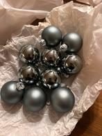 10 boules de Noël en verre bleu glacé, Enlèvement, Comme neuf