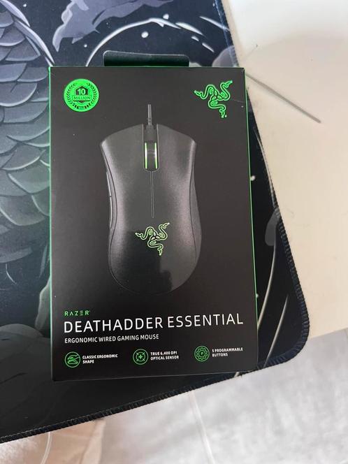 PRIX IMBATTABLE — Razer DeathAdder Essential –, Computers en Software, Muizen, Zo goed als nieuw, Muis, Linkshandig, Rechtshandig