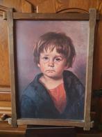 tableau de J. Bragolin - Enfant qui pleure vintage, Antiquités & Art, Enlèvement