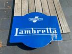 Lambretta dubbelzijdig geëmailleerde plaat. 75x60, Ophalen of Verzenden