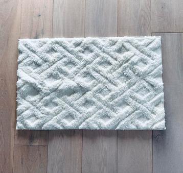 Tapis de bain 50x80 cm - Tufté - Blanc - Naturel beschikbaar voor biedingen