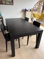 Uitschuifbaare Tafel + Stoelen Habitat 170x95x73cm, Gebruikt, Eikenhout, Ophalen of Verzenden, Vijf personen of meer