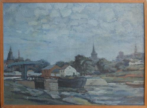 Georges Wilmaers (1900-1996): Rivierzicht (O/D,  72 x 51 cm), Antiek en Kunst, Kunst | Schilderijen | Klassiek, Ophalen of Verzenden
