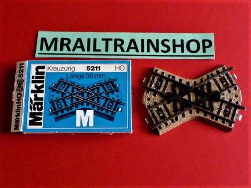 5211 MARKLIN HO - 1 x KRUISPUNT/CROISEMENT/CROSS POINT OVP M, Hobby en Vrije tijd, Modeltreinen | H0, Zo goed als nieuw, Rails