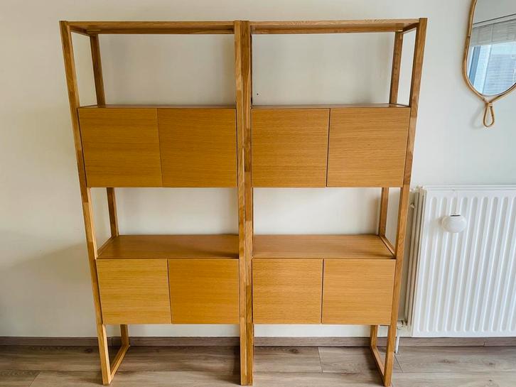 Wandkast eikfineer, Huis en Inrichting, Kasten | Wandmeubels, Zo goed als nieuw, 150 tot 200 cm, 25 tot 50 cm, Met deur(en), Eikenhout