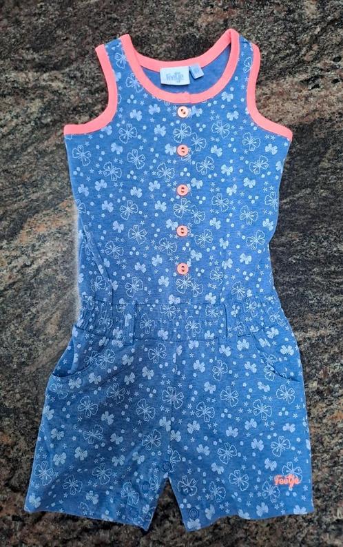 Mt 80 jumpsuit blauw fluo-oranje boord vlinders, Kinderen en Baby's, Babykleding | Maat 80, Gebruikt, Meisje, Pakje, Ophalen of Verzenden