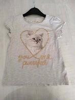 T shirt kat h & m maat 122 - 128, Kinderen en Baby's, Kinderkleding | Maat 128, Meisje, H&M, Ophalen of Verzenden, Zo goed als nieuw