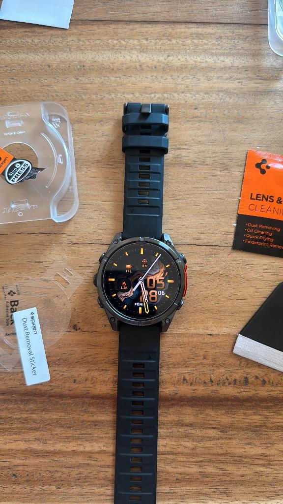 Garmin Fenix 8 AMOLED 47 mm avec garantie, Handtassen en Accessoires, Sporthorloges, Zo goed als nieuw, Zwart, Afstand, Conditie