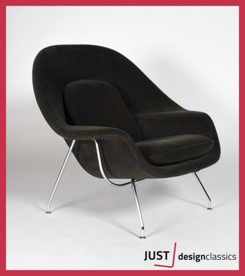 Knoll Saarinen Womb Chair Graphite Velvet Showmodel, Huis en Inrichting, Fauteuils, Zo goed als nieuw, Ophalen of Verzenden