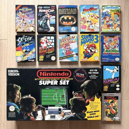 Nintendo NES Super Set Console + Spellen, Games en Spelcomputers, Games | Nintendo NES, Zo goed als nieuw, Ophalen of Verzenden