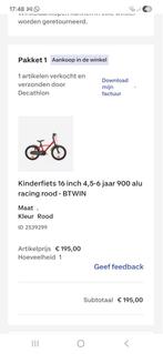 Kinderfiets BTWIN 16" Perfecte staat, Tickets en Kaartjes