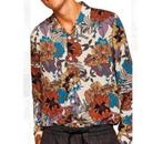 Topman blouse overhemd lang + bloemen bloem L mannen heren, Ophalen of Verzenden, Zo goed als nieuw, Halswijdte 41/42 (L)