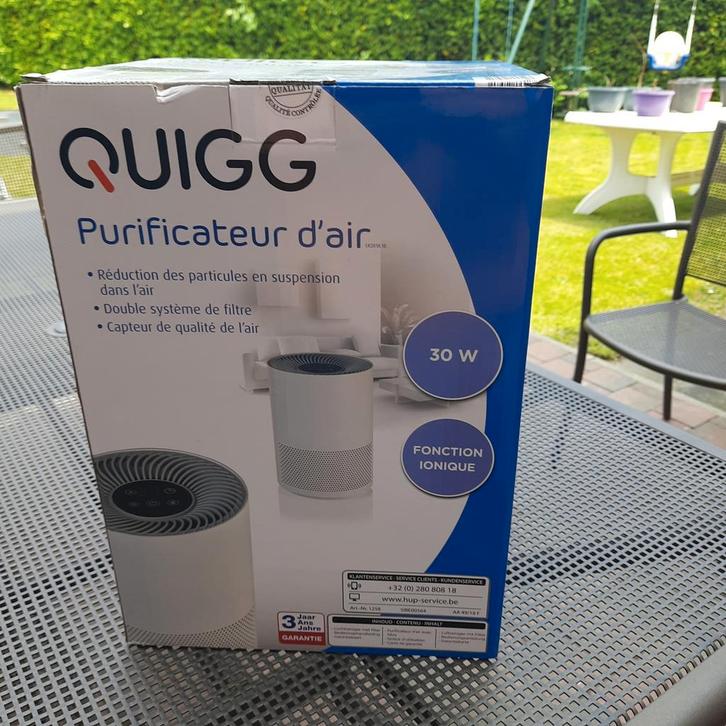 LUCHTREINIGER QUIGG * NIEUW* en ONGEBRUIKT. TOP-KWALITEIT*, Elektronische apparatuur, Airco's, Nieuw, Tafel- of Grondventilator