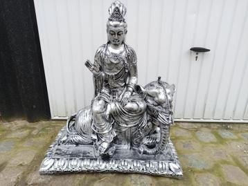 quan yin assis sur un éléphant, Enlèvement, Neuf, Synthétique, Bouddha