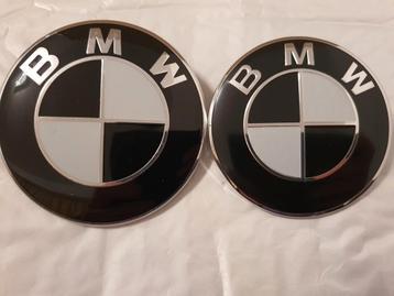 Bmw emblemen logos motorkap/koffer 82 mm 74 mm > zwart wit beschikbaar voor biedingen