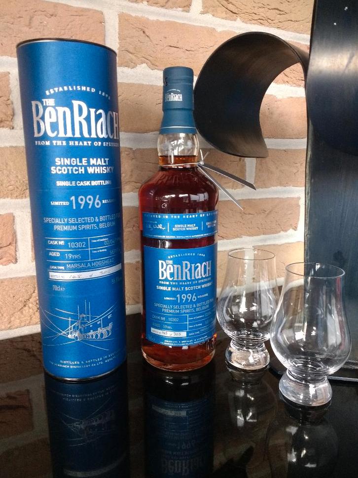 Whisky BenRiach 1996 Single Cask Bottling, Verzamelen, Wijnen, Ophalen of Verzenden