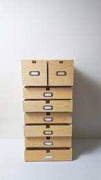 Houten ladekastjes met 2 laden en etikethouder 3+1, Ophalen of Verzenden, Zo goed als nieuw