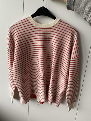 pull rayé "designers remix", Designers remix, Porté, Taille 34 (XS) ou plus petite, Rouge