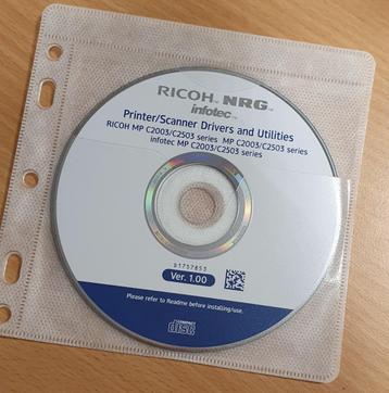 Disque d'installation pilotes et utilitaires pour RICOH MP C