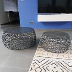 2x stuks metalen salontafels, Huis en Inrichting, Tafels | Salontafels, Ophalen, 50 tot 100 cm, Rond, 50 tot 100 cm