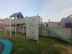 Houten buiten speelhuis met glijblaan en klimmuur, Kinderen en Baby's, Speelgoed | Buiten | Speelhuisjes, Ophalen, Hout