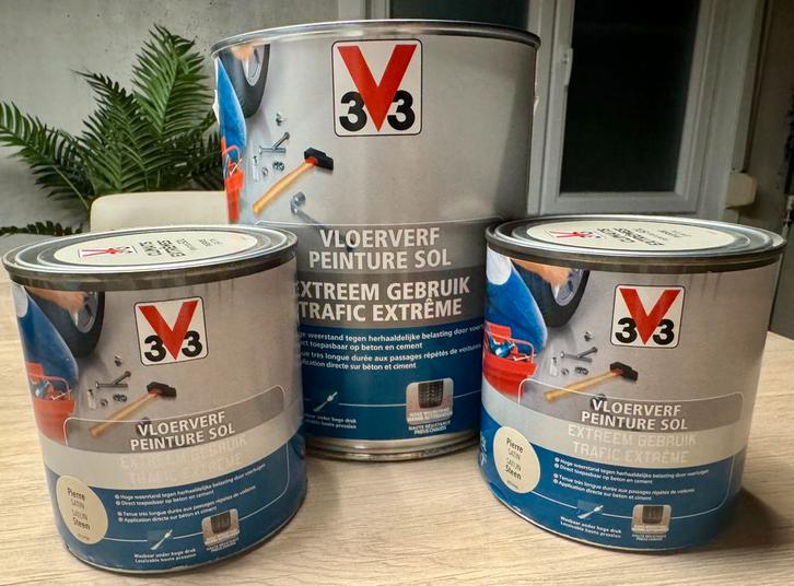 V33 Vloerverf - Extreem gebruik, Doe-het-zelf en Bouw, Verf, Beits en Lak, Nieuw, Verf, Minder dan 5 liter, Beige, Ophalen