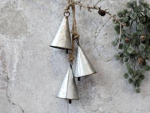 Stoere zinken bellen (3) aan touw Kerst landelijke, Divers, Noël, Neuf, Enlèvement ou Envoi