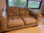 Two seater Leather Sofa, Huis en Inrichting, Zetels | Zetels, Ophalen, Gebruikt, Sand/beige, 150 tot 200 cm