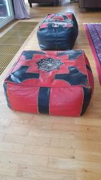 Marokkaanse lederen poef, Ophalen, Minder dan 50 cm, Gebruikt, Leer