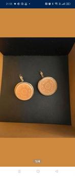 EBU edelsteen Oorhangers, Handtassen en Accessoires, Oorbellen, Ophalen of Verzenden, Zo goed als nieuw, Beige, Zilver