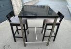 Hoge tafel met 2 barkrukken, Ophalen