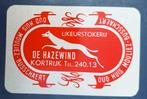 Speelkaart Kortrijk – Likeurstokerij  Hazewind, rood A_101, Verzamelen, Ophalen of Verzenden, Gebruikt, Speelkaart(en)