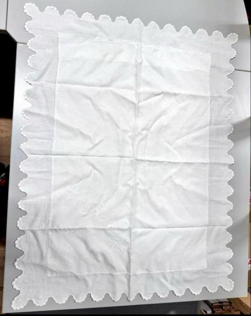 2x antiek witte linnen kussensloop geborduurd monogram 2X, Antiek en Kunst, Antiek | Kleding en Textiel, Ophalen of Verzenden