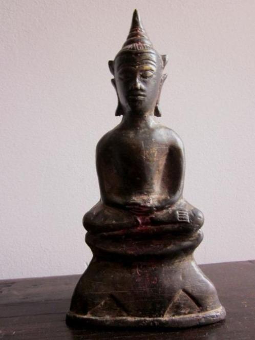 Bronzen beeld Boeddha Zeer oud Azië Birma Thai, Antiek en Kunst, Antiek | Brons en Koper, Brons, Ophalen of Verzenden