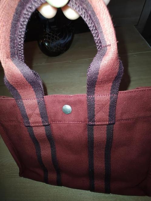 Hermes Fourre Tout PM Hand Tote Bag Canvas Bordeaux, Handtassen en Accessoires, Tassen | Damestassen, Zo goed als nieuw, Handtas